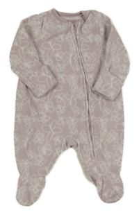 Lila fleecový overal s motýly Tu