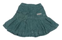 Zelená menšestrová sukňa s výšivkami květin Vertbaudet