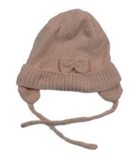 Růžová žinylková čepice s mašlí Dopodopo