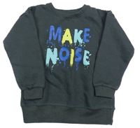 Antracitová mikina s nápisom so škvrnami Infinity Kids