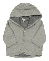 Sivá melírovaná podšitá prepínaci mikina s kapucňou Topomini