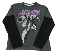 Antracitovo-černé triko s Transformers