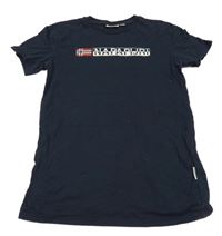 Tmavomodré tričko s logem Napapijri