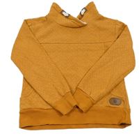 Medová vzorovaná mikina s komínovým golierom Yigga