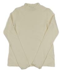 Smotanové rebrované tričko so stojačikom C&A