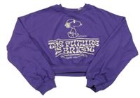 Fialová crop mikina so Snoopym H&M