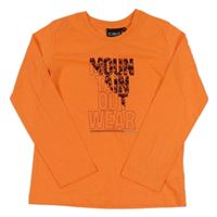 Neónově oranžové melírované tričko s nápisom CMP