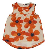 Růžová květovaná šifonová halenka George