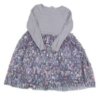 Lila bavlněno/tylové šaty s flitry H&M