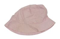 Světlerůžový vyšívaný klobouk