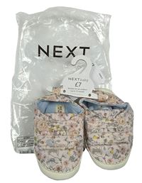 Nové - Svetloružové kvetované cápačky Next vel. 18