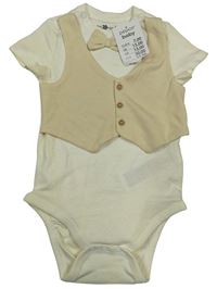 Nové - Krémové body s vestou a motýlkem Pep&Co
