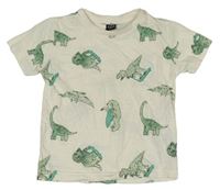 Smotanové tričko s dinosaurami