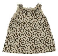 Béžový top s leopardím vzorom H&M