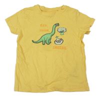 Žluté tričko s dinosaurem a zeleninou Kiki&Koko