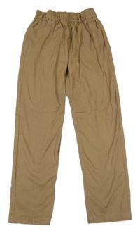 Hnědé plátěné jogger kalhoty