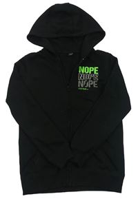 Čierna prepínaci mikina s nápisom a kapucňou Y.F.K.
