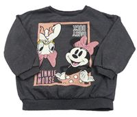 Tmavošedá mikina s Minnie a Daisy Disney
