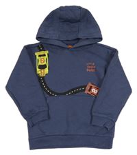 Tmavomodrá mikina s formulami a kapucňou Nutmeg