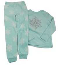 Svetlomodré plyšové pyžama s vločkou zn. Primark