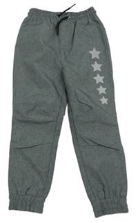 Šedé melírované softshellové kalhoty s hvězdami X-Mail