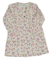 Biele kvetované menšestrové šaty