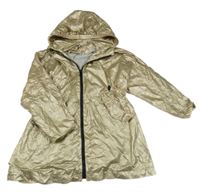 Zlatá šusťáková jarní parka s kapucí Zara