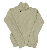 Smetanový vlněný vzorovaný svetr s límcem H&M