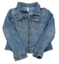 Modrá rifľová crop bunda Monsoon