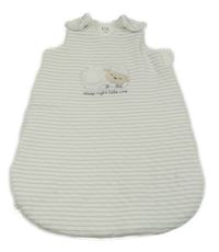 Bílo-šedý pruhovaný zateplený spací pytel s ovečkou C&A