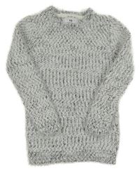 Sivý melírovaný chlpatý sveter Yd.