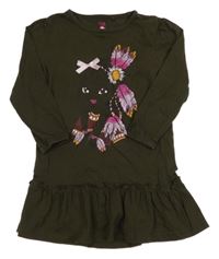 Khaki bavlnené šaty s indiánkou Kiki&Koko