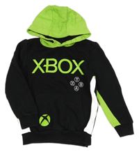 Čierno-zelená mikina s nápisom a kapucí - X-box George