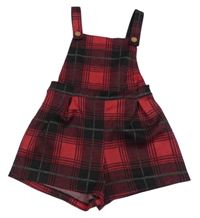 Červeno-černé kostkované laclové kraťasy F&F