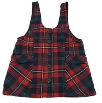 Červeno-tmavomodré kockované prepínaci šaty s vreckami Next