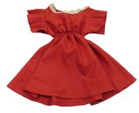 Červené ľahké šaty s čipkou