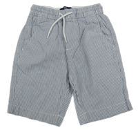 Modré pruhované plátěné kraťasy Matalan