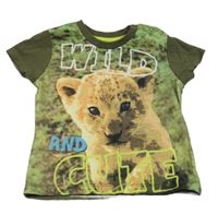 Khaki vzorované tričko s leopardom Topomini