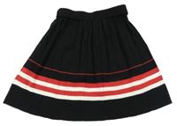 Čierna pletená sukňa s červeným pruhom shein