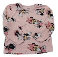 Růžové sametové pyžamové triko s Minnie Primark