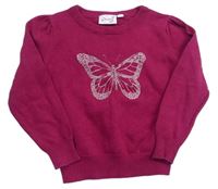 Malinový sveter s motýlom Impidimpi