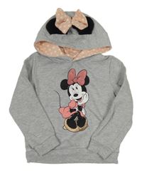Šedá mikina s Minnie a kapucí Primark