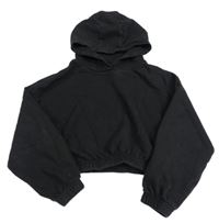 Čierna crop mikina s kapucňou Next