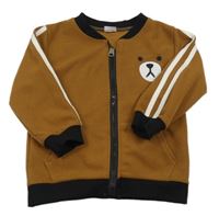 Hnedo-čierno-biela prepínaci mikina s ňufáčikom 