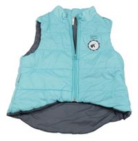 Svetlomodrá šušťáková zateplená vesta s dívkami na koních Fouganza