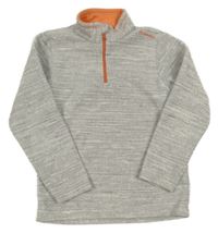 Svetlosivá melírovaná fleecová funkčná mikina Quechua