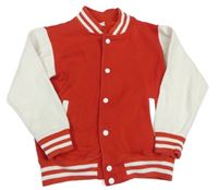 Červeno-biela baseballová mikina