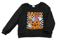 Čierna mikina s tekvicou a nápismi Shein