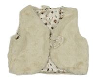 Smotanová kožušinová podšitá vesta H&M