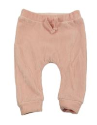 Ružové rebrované plyšové tepláky Nutmeg